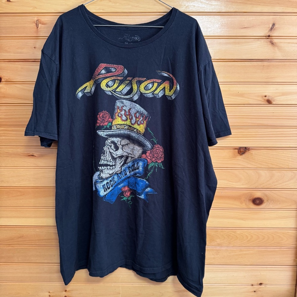 Poison Rock and Roll Black Graphic T-Shirt 3XL